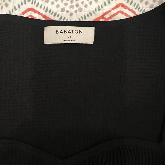 Aritzia Babaton Women Sculpt Knit Sweetheart Long sleeve Knit Top Black Size XS - Picture 4 of 6